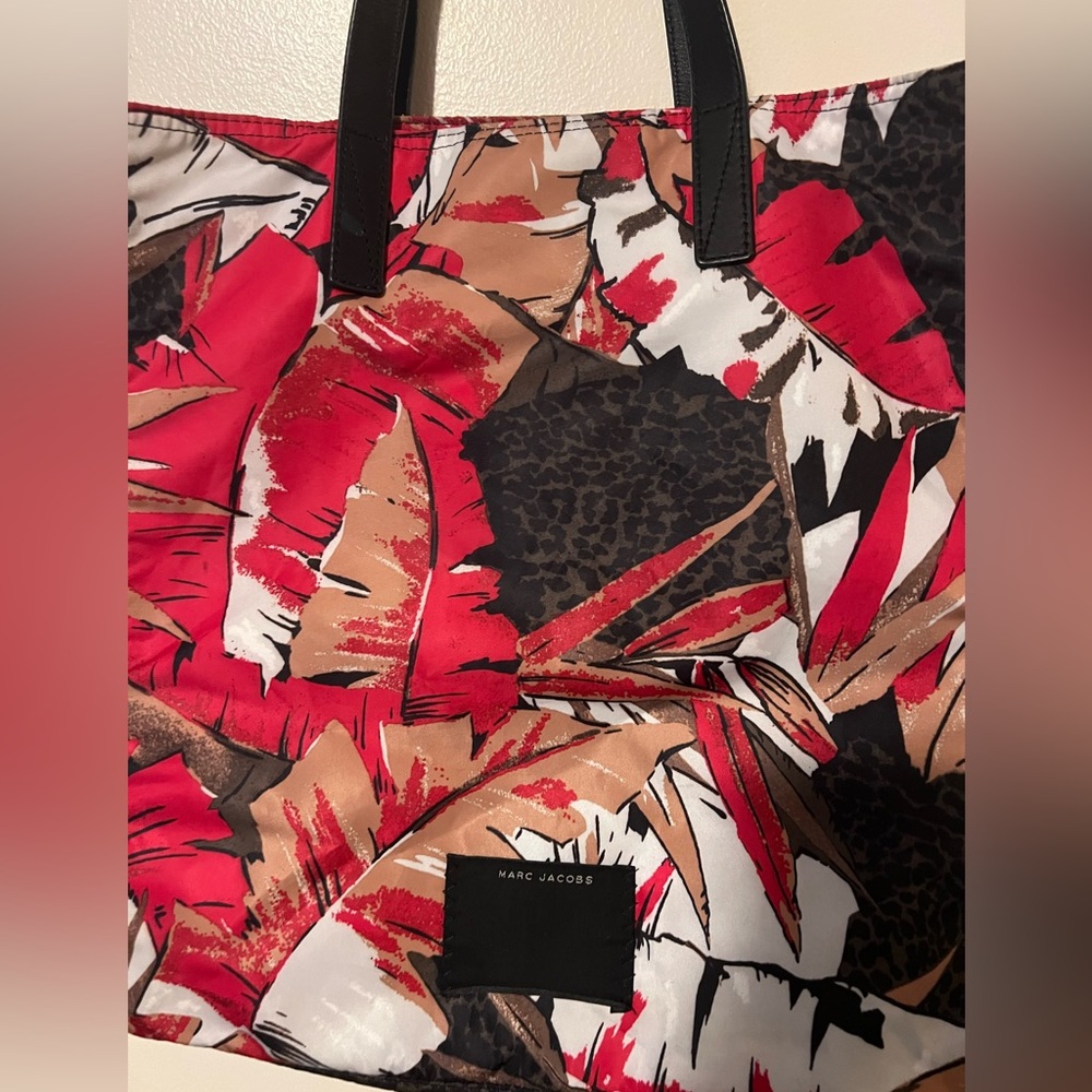 Marc Jacobs Pink/multi Palm Shopping Tote Bag NWOT